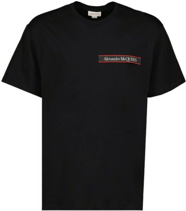 Alexander mcqueen T-shirt à logo Taille: M Couleur Presta: Noir Zwart Heren