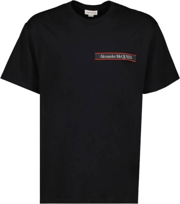Alexander mcqueen T-shirt à logo Taille: M Couleur Presta: Noir Zwart Heren