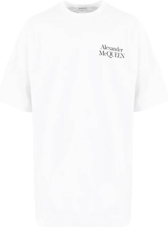 Alexander mcqueen Witte Logo Oversize T-shirt voor Heren White Heren