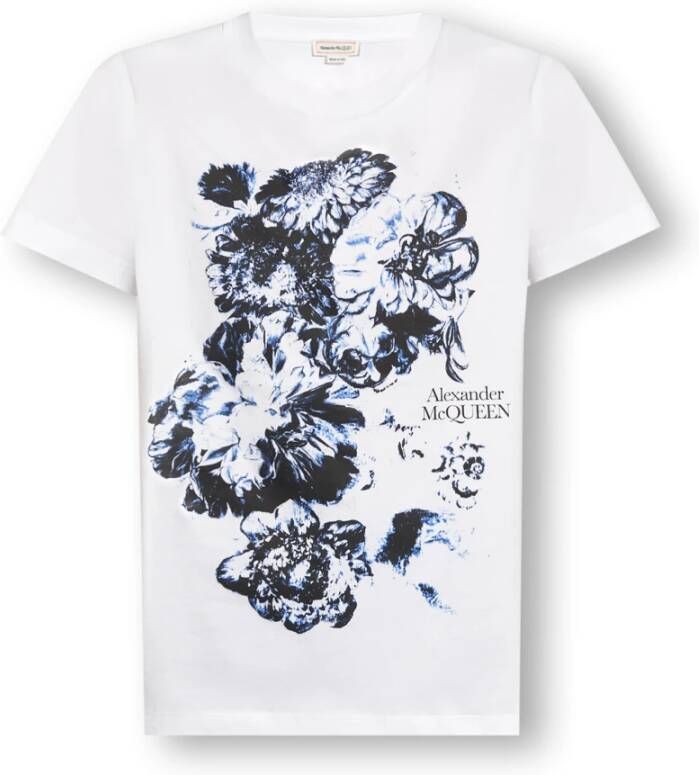 Alexander mcqueen T-shirt met bloemenmotief White Dames