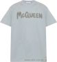 Alexander mcqueen Graffiti T-Shirt Oversized Fit 100% Katoen Gray Heren - Thumbnail 1