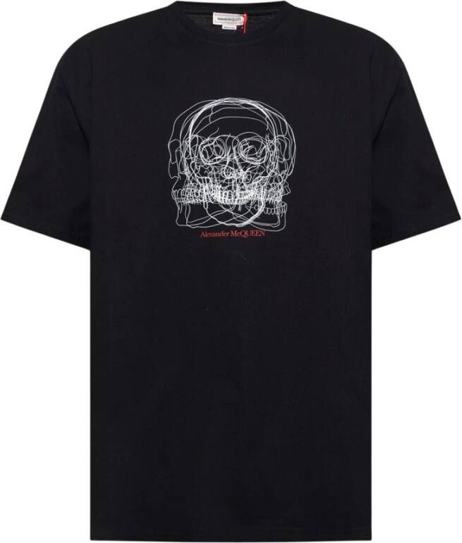 Alexander mcqueen T-shirt met schedelprint Zwart Black Heren