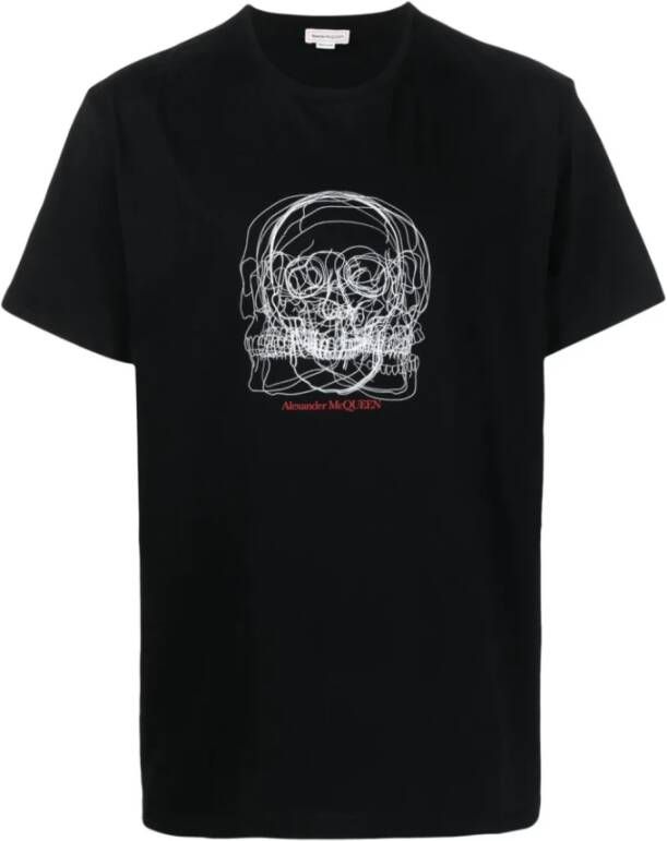 Alexander mcqueen T-shirt met schedelprint Zwart Black Heren