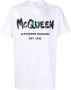 Alexander mcqueen Graffiti Logo Biologisch Katoenen T-Shirt White Heren - Thumbnail 1