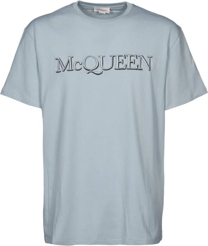 Alexander mcqueen Logo Print Grijs Katoenen T-Shirt Grijs Heren