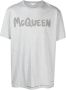 Alexander mcqueen Grijze Oversized T-Shirt met Tonal Logo Print Grijs Heren - Thumbnail 3