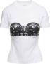 Alexander mcqueen Biker Bra T-shirt van wit katoen White Dames - Thumbnail 3