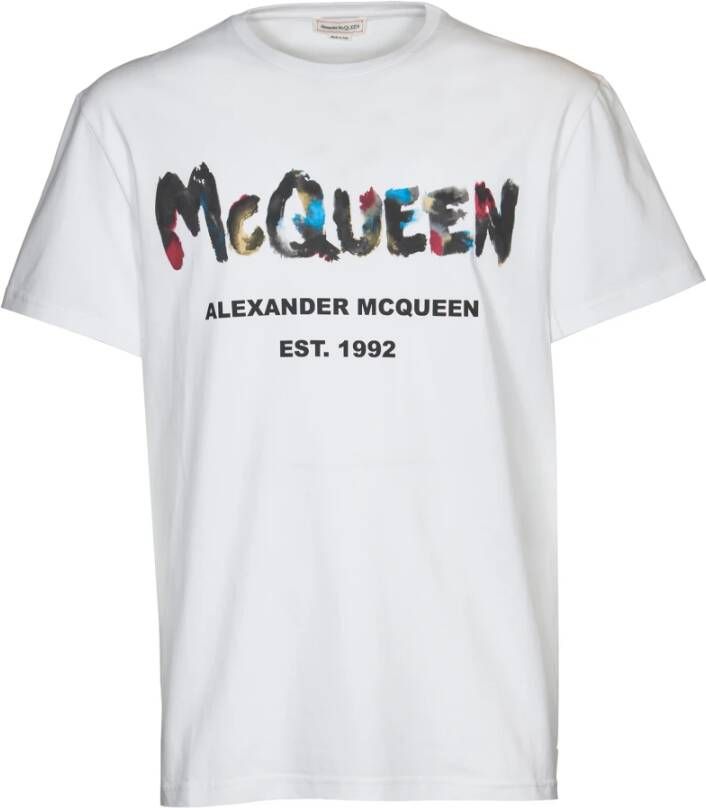Alexander mcqueen Watercol T-Shirt Hoogwaardig katoen Must-Have voor modieuze garderobe White Heren