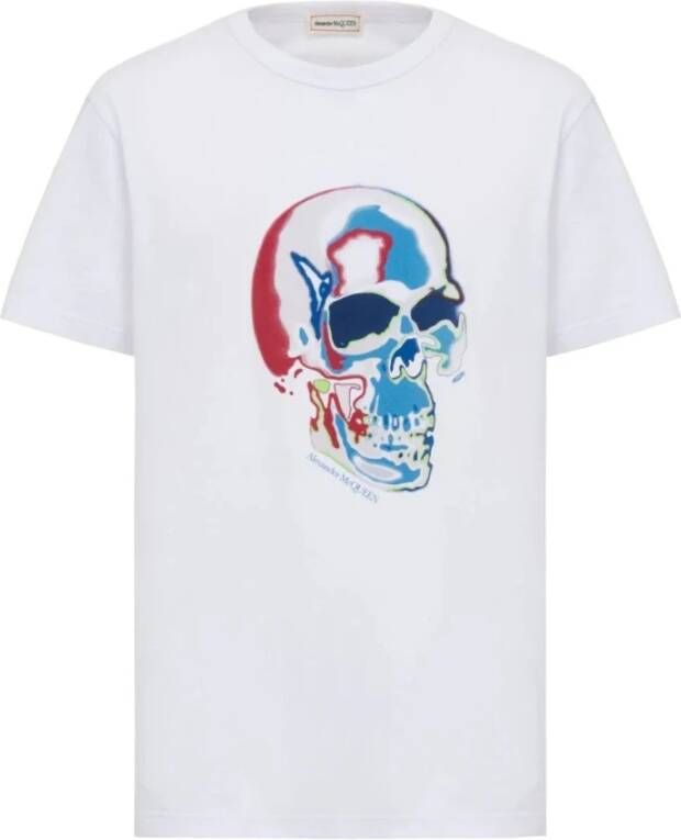 Alexander mcqueen Witte T-shirt met Skull Print voor Heren White Heren