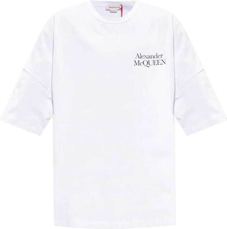 Alexander mcqueen Exploded Logo T-Shirt Wit Zwart White Heren