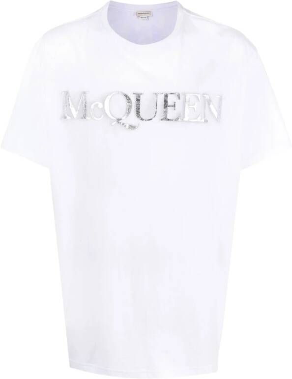 Alexander mcqueen Logo-Print Wit T-shirt White Heren