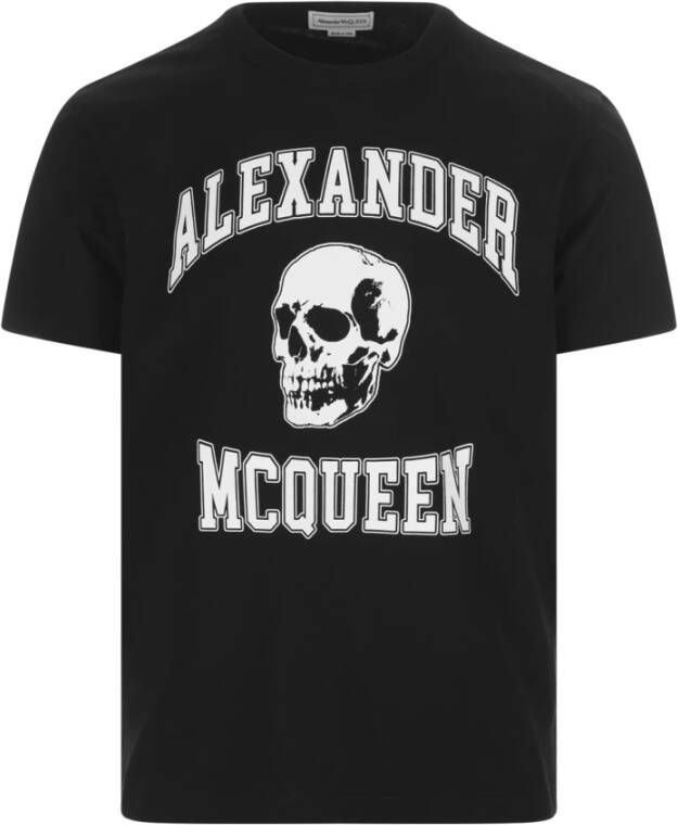 Alexander mcqueen Zwarte T-shirts en Polos met Skull Logo Print Black Heren