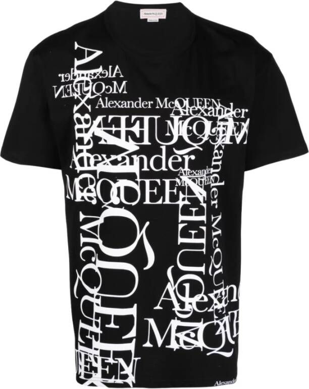 Alexander mcqueen Stijlvolle Logo-Print T-shirt voor Heren Black Heren