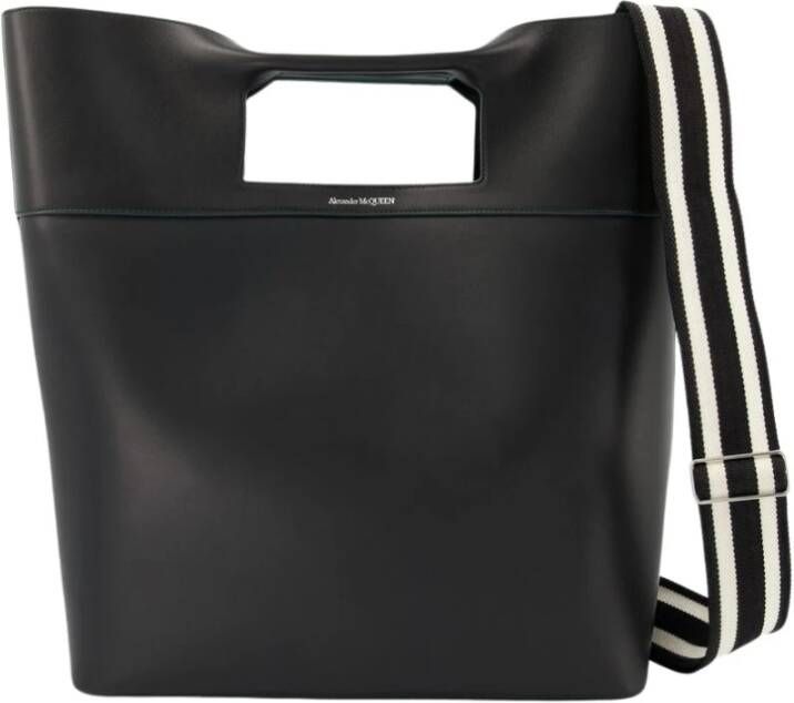 Alexander mcqueen The Square Bow Bag in Black Leather Zwart