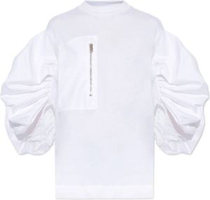 Alexander mcqueen Top with puff sleeves Wit Dames