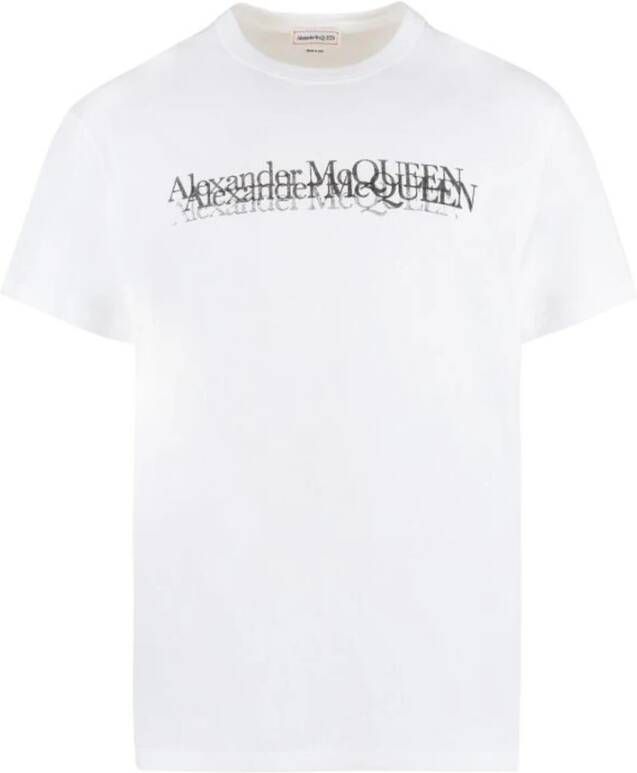Alexander mcqueen Verhoogd Heren Casual Katoenen T-shirt White Heren