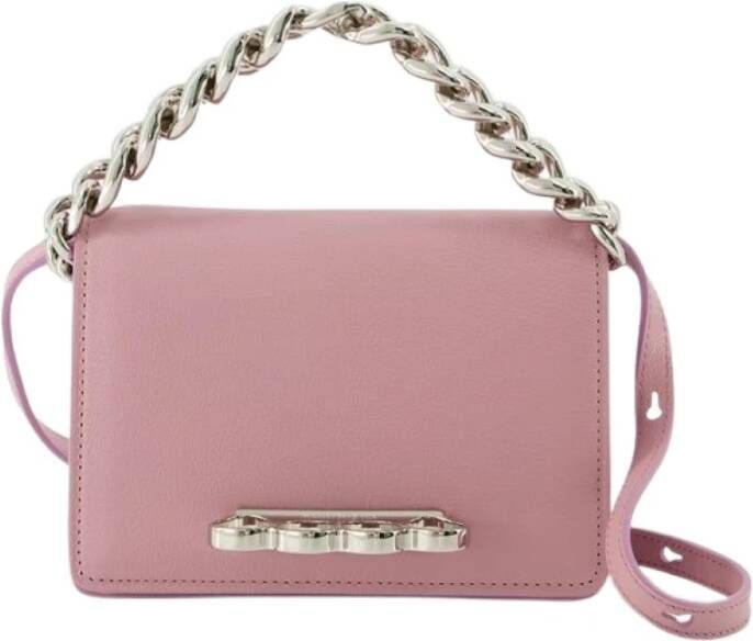 Alexander mcqueen Crossbody bags Four Ring Mini Bag Pink Antique Leather in roze
