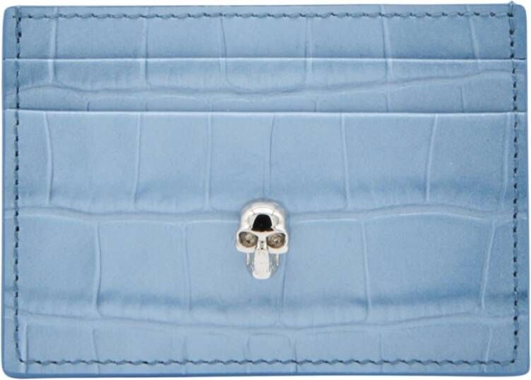 Alexander mcqueen Ciel Krokodilreliëf Portemonnee Blauw Dames
