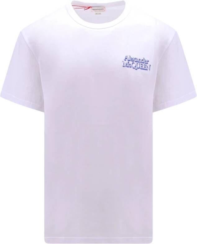 Alexander mcqueen Wit Organisch Katoenen T-Shirt Klassieke Stijl White Heren