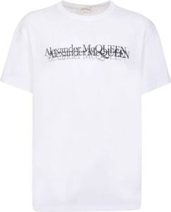 Alexander mcqueen Wit T-Shirt met Logo Print voor Heren Wit Heren