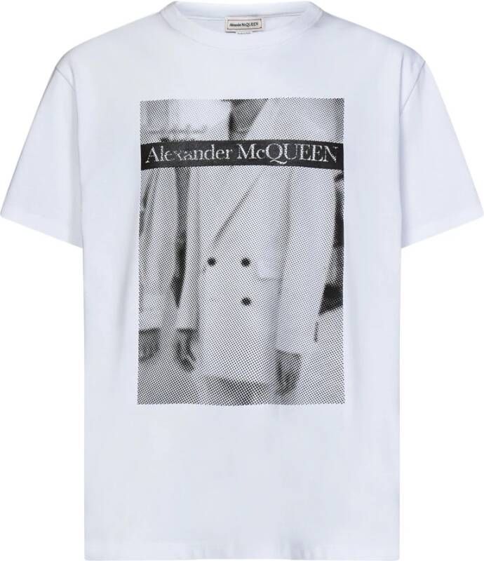 Alexander mcqueen Witte Grafische Print T-shirts en Polos Wit Heren