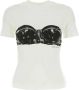 Alexander mcqueen Biker Bra T-shirt van wit katoen White Dames - Thumbnail 1