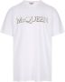 Alexander mcqueen Witte Katoenen T-shirt met Geborduurd Logo White Heren - Thumbnail 1
