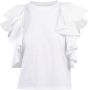 Alexander mcqueen Witte katoenen T-shirt met gerimpelde mouwen White Dames - Thumbnail 1