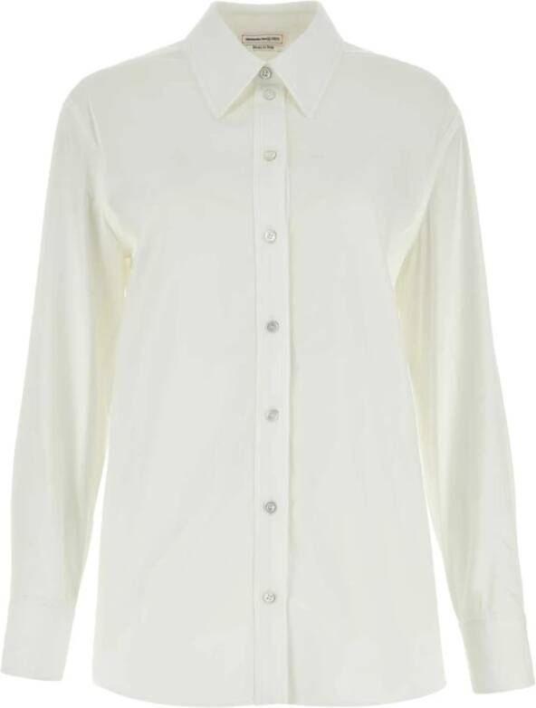 Alexander mcqueen Witte Poplin Overhemd voor Dames White Dames