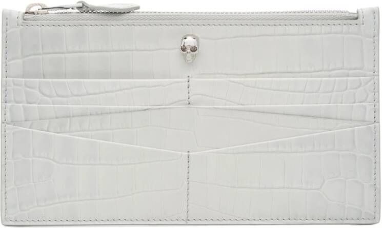 Alexander mcqueen Witte portemonnee met krokodilleneffect White Dames