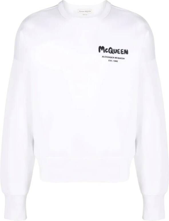 alexander mcqueen Witte sweatshirt met graffiti logo Wit Heren