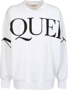 Alexander mcqueen Witte Sweatshirt met Iconische Logo Print Wit Dames