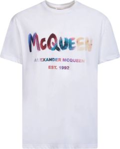 Alexander mcqueen Witte T-shirt met logo print Wit Heren