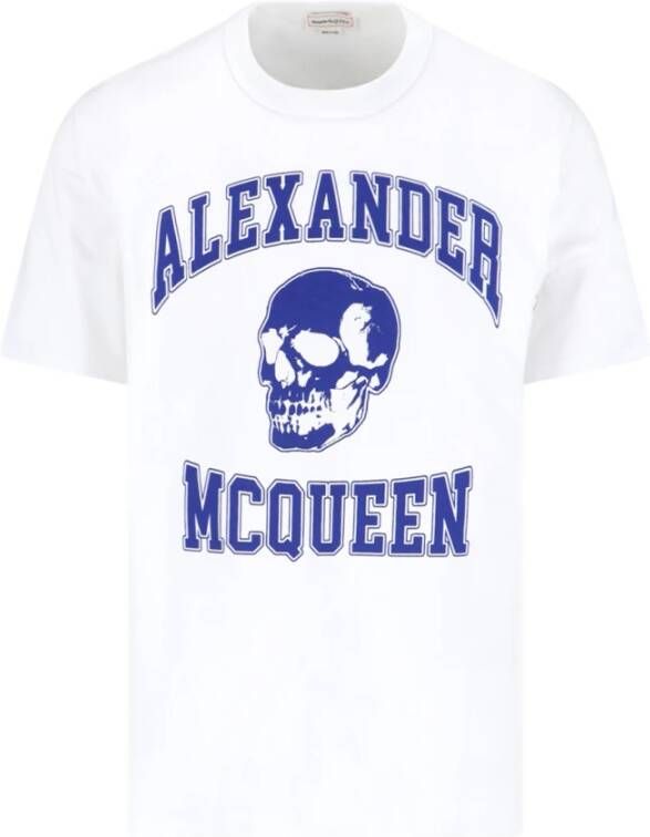 Alexander mcqueen Witte T-shirts en Polos met Skull Logo White Heren
