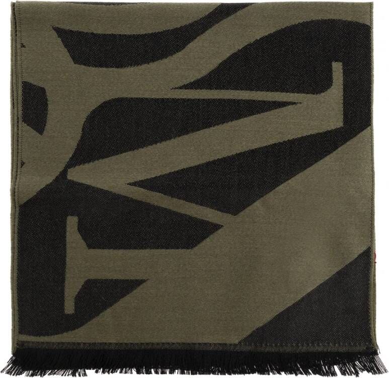 Alexander mcqueen Wollen sjaal met logo Green Heren