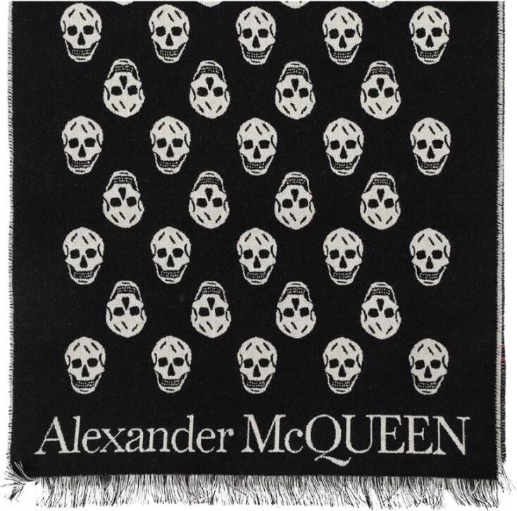 Alexander mcqueen Zwarte Omkeerbare Sjaal voor Heren Black Heren