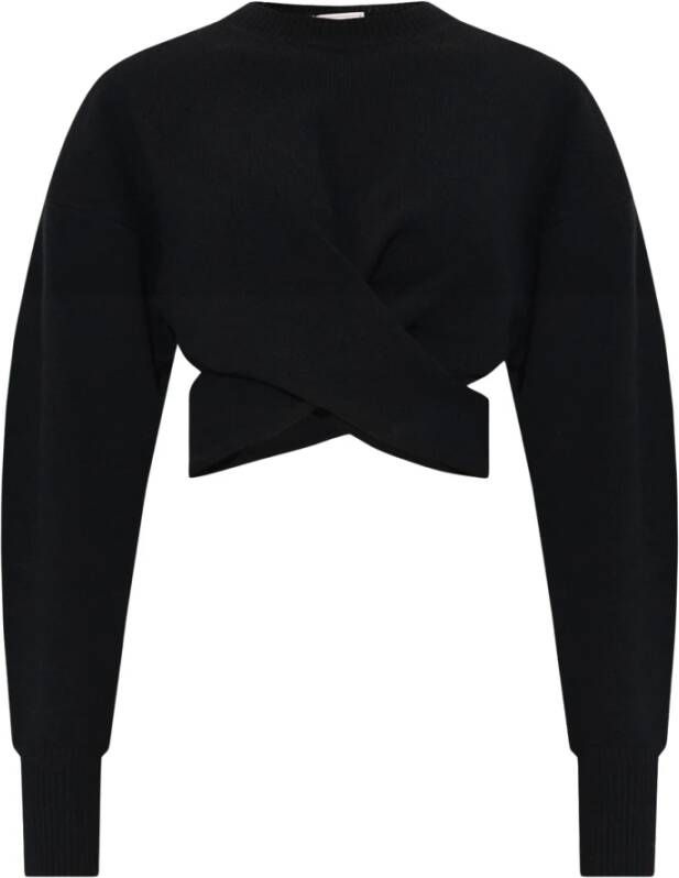 Alexander mcqueen Zwarte trui met gedraaid detail Black Dames