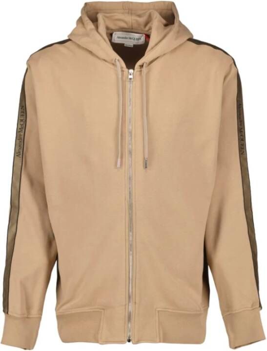 Alexander mcqueen Zip sweatshirt Grootte: L Presta kleur: beige Heren