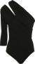 Alexander mcqueen Zwart Gedrapeerd Schouder Body Zwart Dames - Thumbnail 1