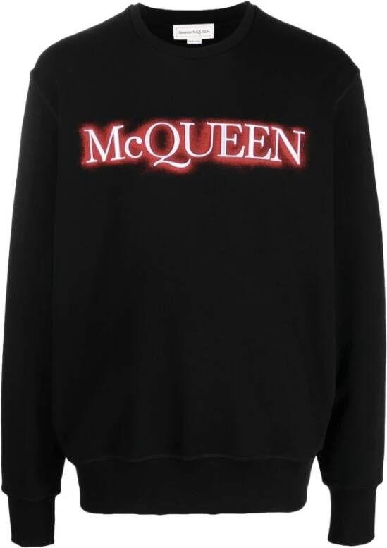 Alexander mcqueen Zwarte Sweatshirt Regular Fit Koud Weer 100% Katoen Black Heren