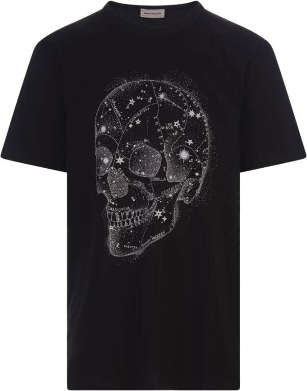 Alexander mcqueen Zwart Oversized T-shirt met Skull Print voor Heren Zwart Heren