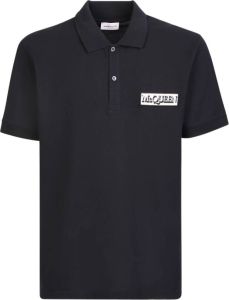 Alexander mcqueen Zwart Polo Shirt met Logo Patch Zwart Heren