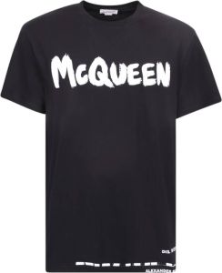 Alexander mcqueen Zwart T-shirt voor heren Minimaal design comfortabele pasvorm Zwart Heren
