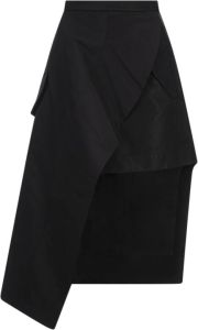 Alexander mcqueen Zwarte asymmetrische rok met zijzakken Zwart Dames