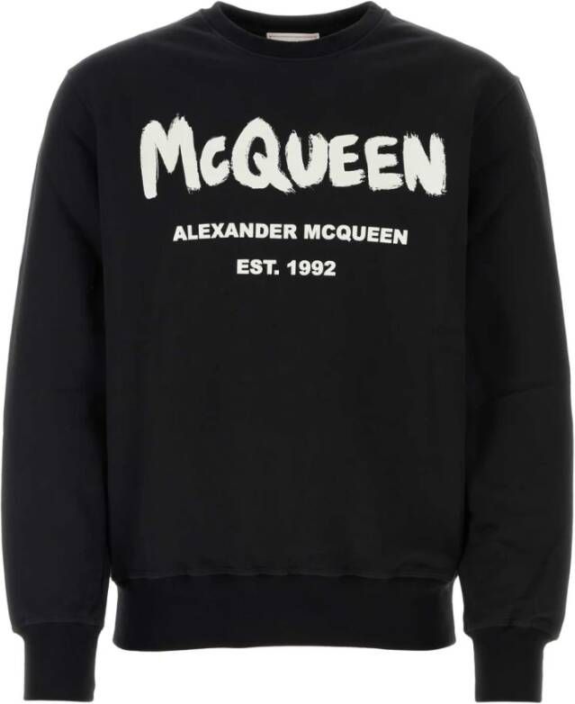 Alexander mcqueen Zwarte katoenen sweatshirt Klassieke stijl Zwart Heren