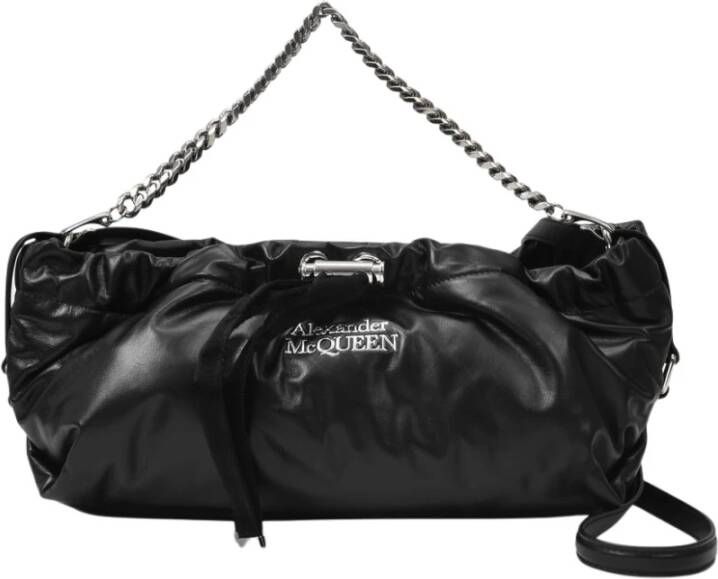 Alexander mcqueen Mini Bundle Bag in Black Leather Zwart Dames