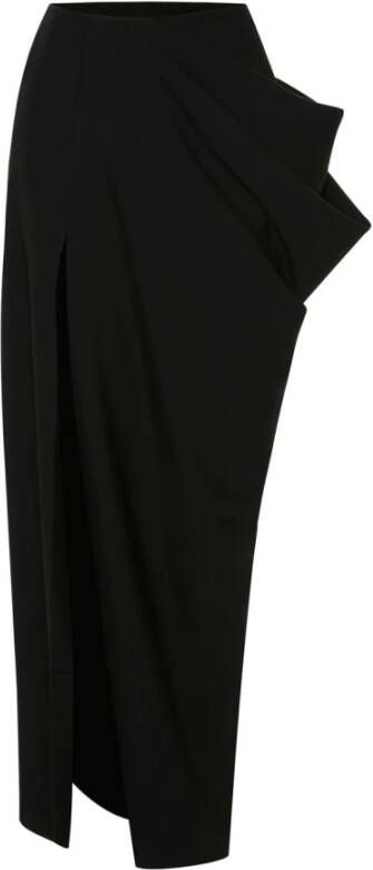 Alexander mcqueen Zwarte Maxi Rok met Asymmetrisch Design Black Dames
