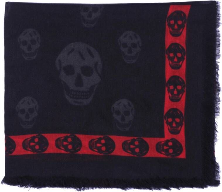 Alexander mcqueen Zwarte Skull Band Sjaal Zwart Heren