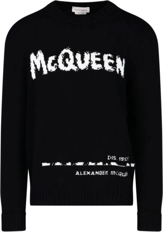Alexander mcqueen Zwarte Sweaters voor Heren Blijf Warm en Stijlvol Zwart Heren