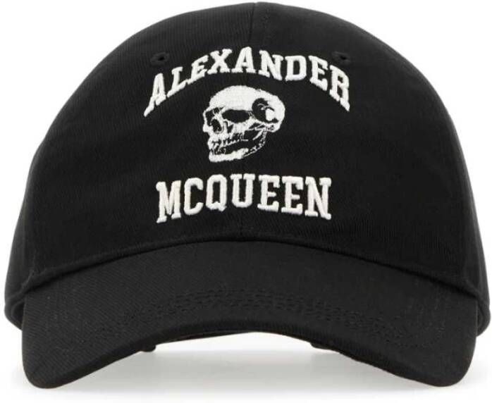 Alexander mcqueen Zwarte Varsity Skull Baseball Cap Zwart Heren